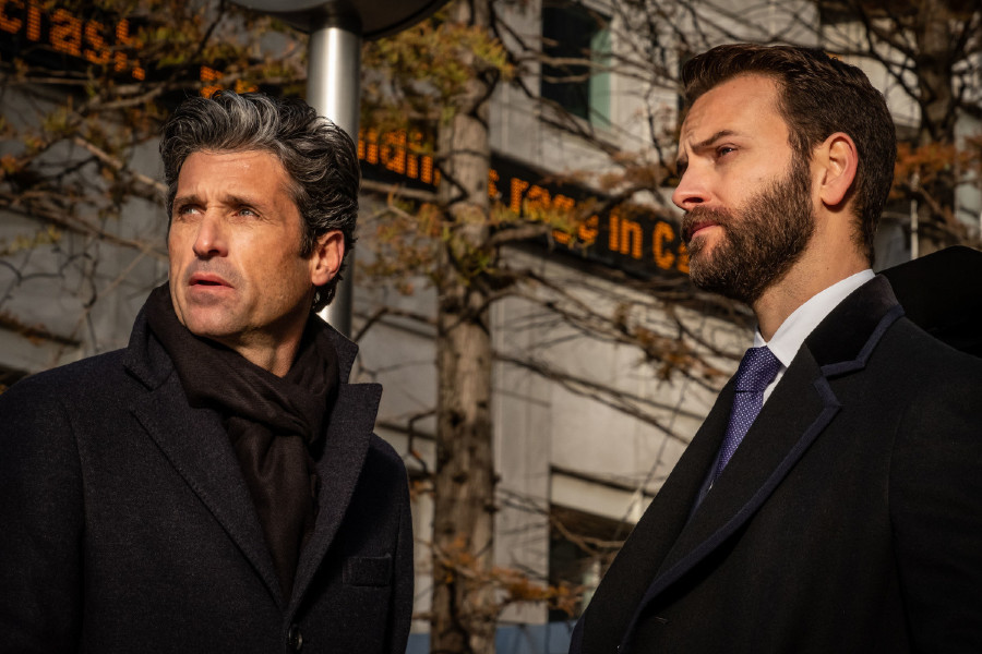 Devils -- Image Number: DVL_916501353.jpg -- Pictured (L-R): Patrick Dempsey as Dominic Morgan and Alessandro Borghi as Massimo Ruggero -- Photo: Antonello & Monte/©Sky Italia